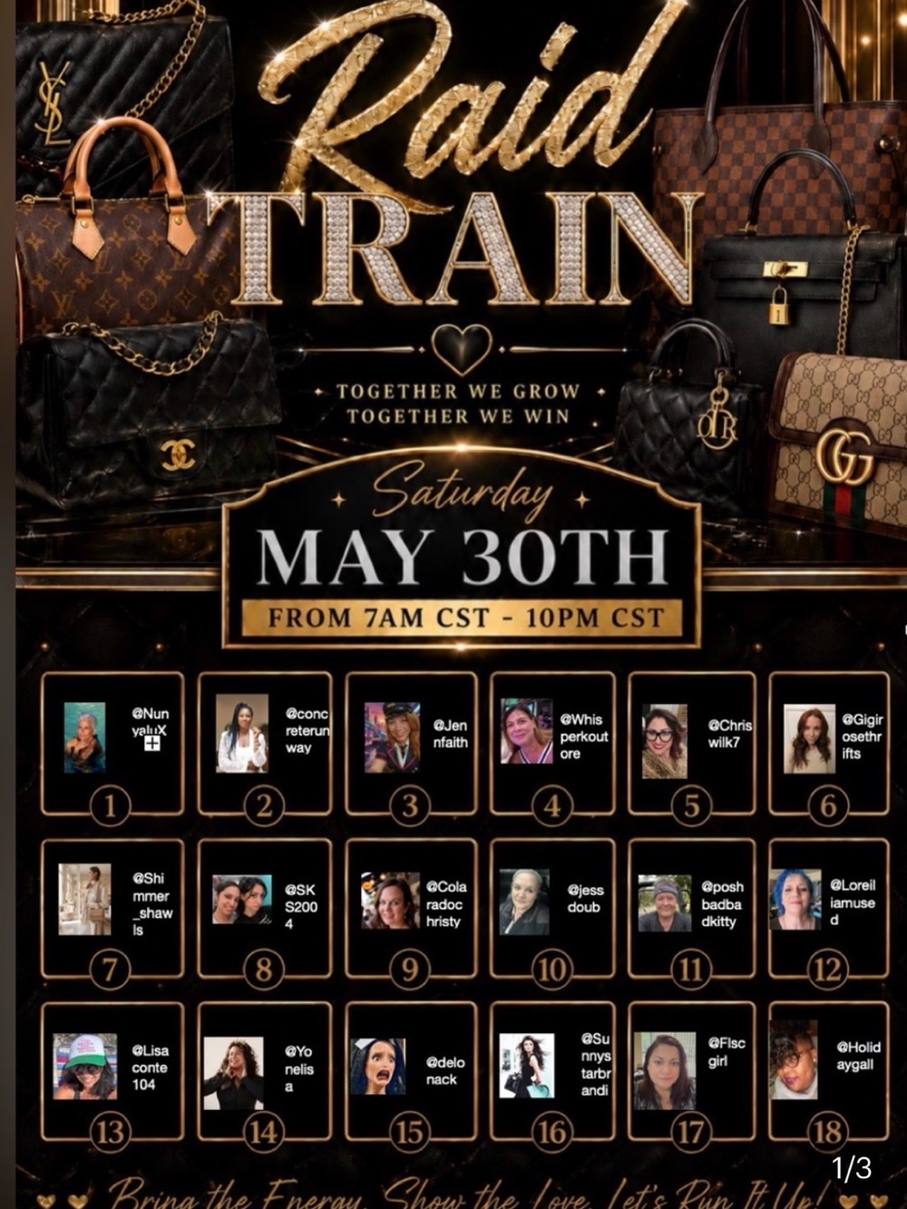 Raid Train Saturday May 30th @ 8:15 PM EST
